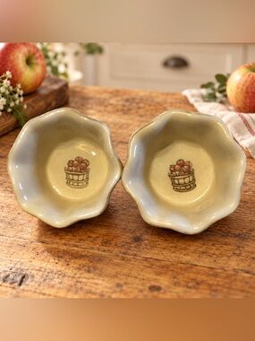 World Market Apple Basket Stoneware Ramekins Set of 2
